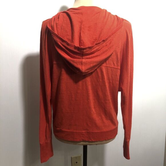 EILEEN FISHER Linen Cardigan Womens XS Orange Dolman Sleeves Hoodie Sweater - Picture 7 of 14